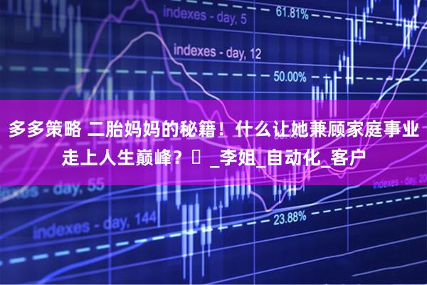 多多策略 二胎妈妈的秘籍！什么让她兼顾家庭事业走上人生巅峰？​_李姐_自动化_客户